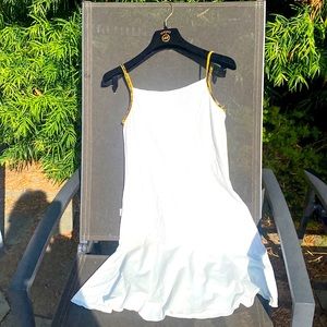 Vintage Moschino Junior white dress with golden straps, size 42